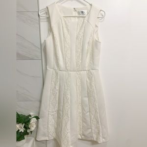 White Lace Striped Dress | Size 8 Women